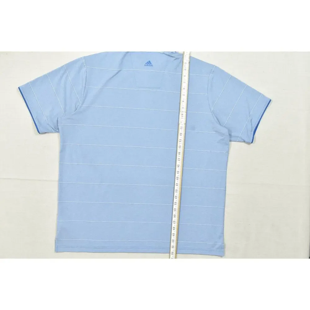 Adidas Golf Climalite Blue Striped Short Sleeve Polo Shirt Men's Size 2XL XXL